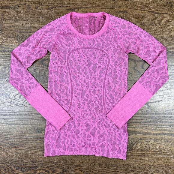 Lululemon Shirt Womens 6 Swiftly Tech Long Sleeve Full Speed Ahead Thumbhole - Picture 1 of 9